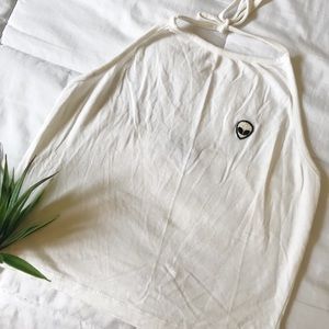 BRANDY MELVILLE white alien patch halter top!